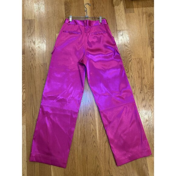 FRAME Magenta Cargo Pants Size 4 – High Rise Utility Trouser Trendy Statement Pa - Picture 3 of 13